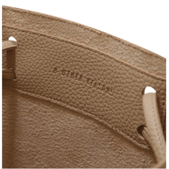 8 Other Reasons Vegan Leather Slouchy Bucket Bag  Tan Neutral Boho Slouchy - Picture 4 of 11